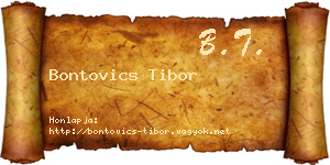 Bontovics Tibor névjegykártya